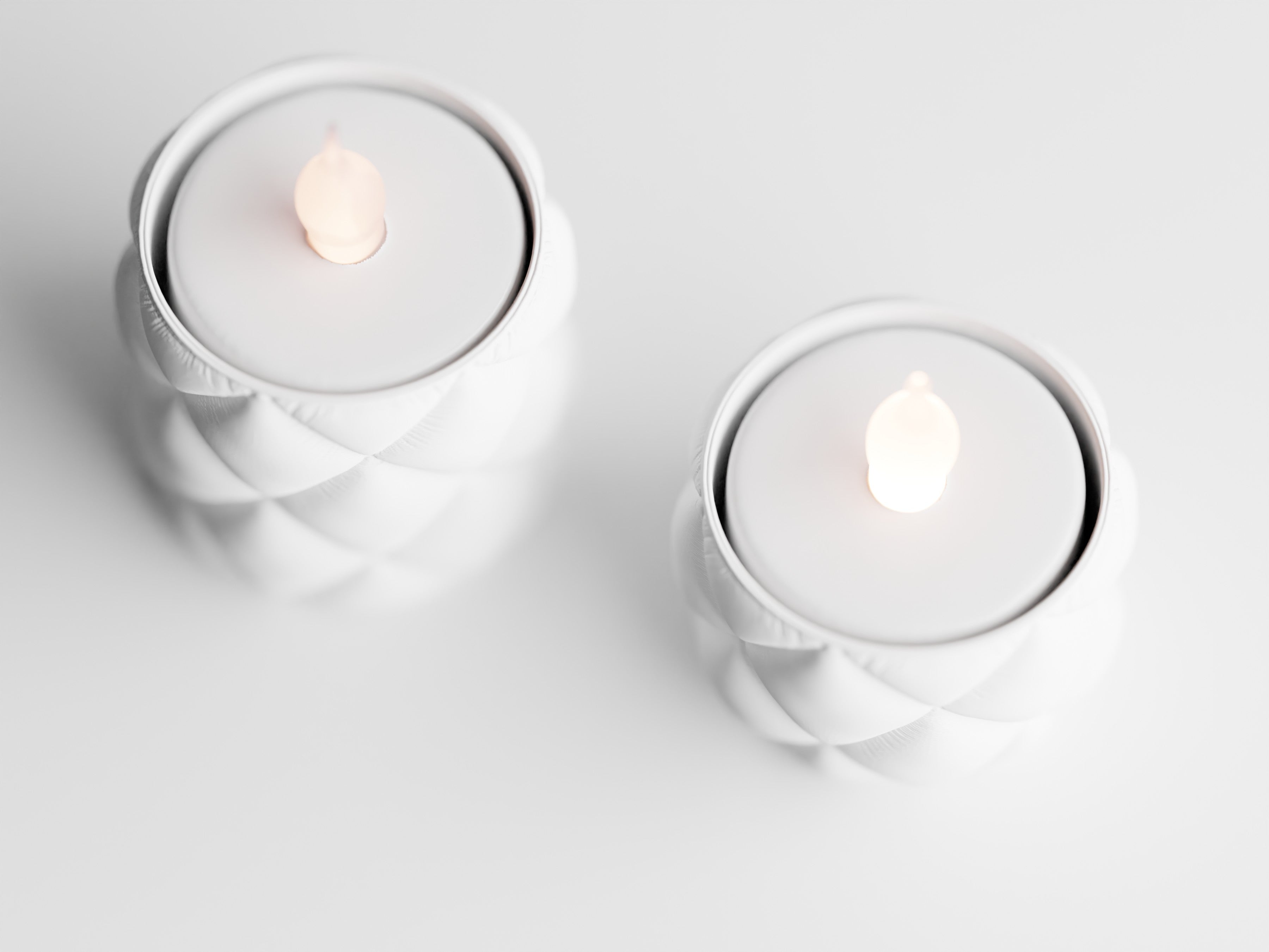 Glow Duo – Teelichthalter im Steppdesign (auch als Set erhältlich) inklusive LED-Teelicht