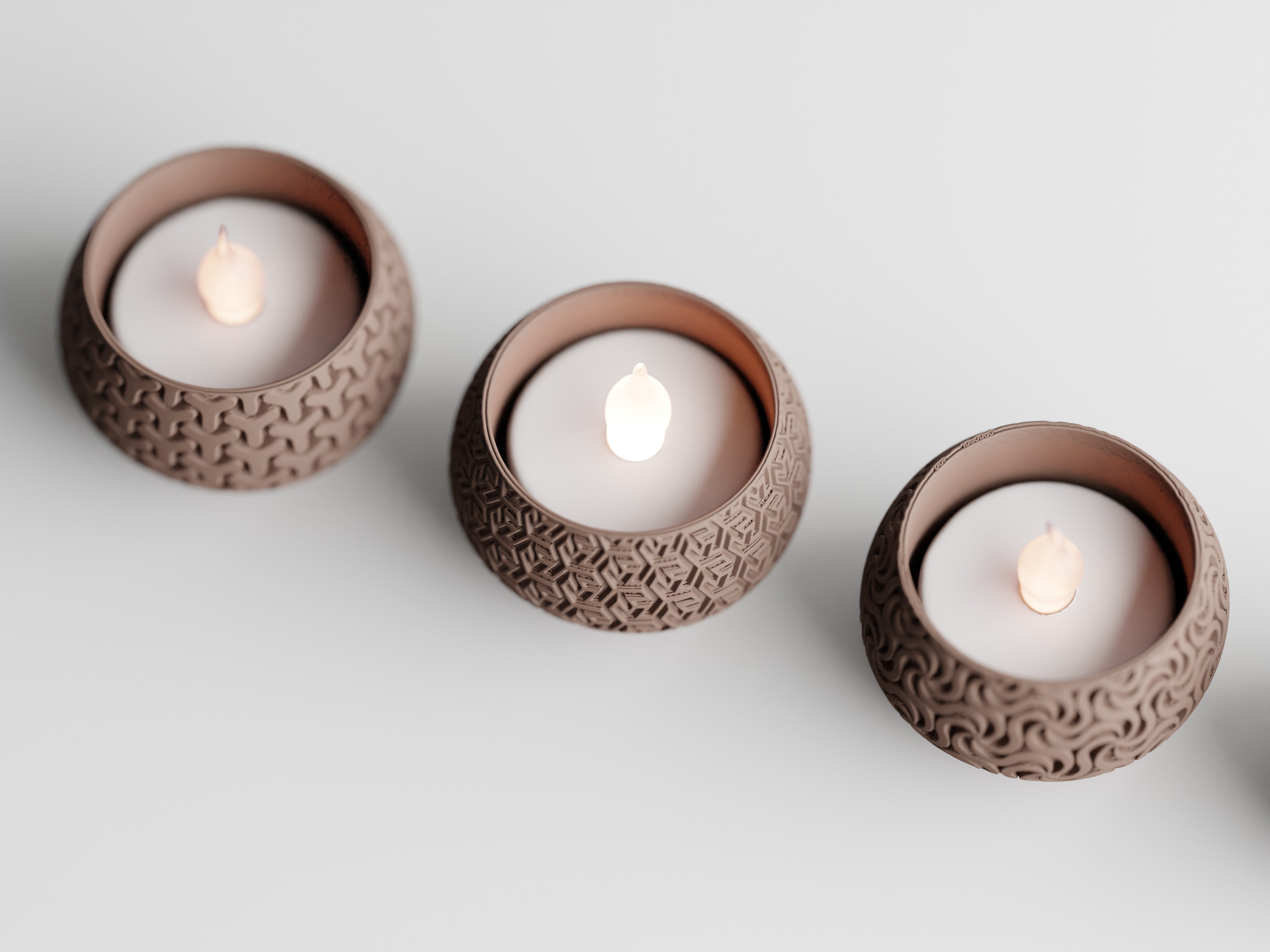 Lumen Textura – 4er Teelichthalter-Set inklusive LED-Teelicht