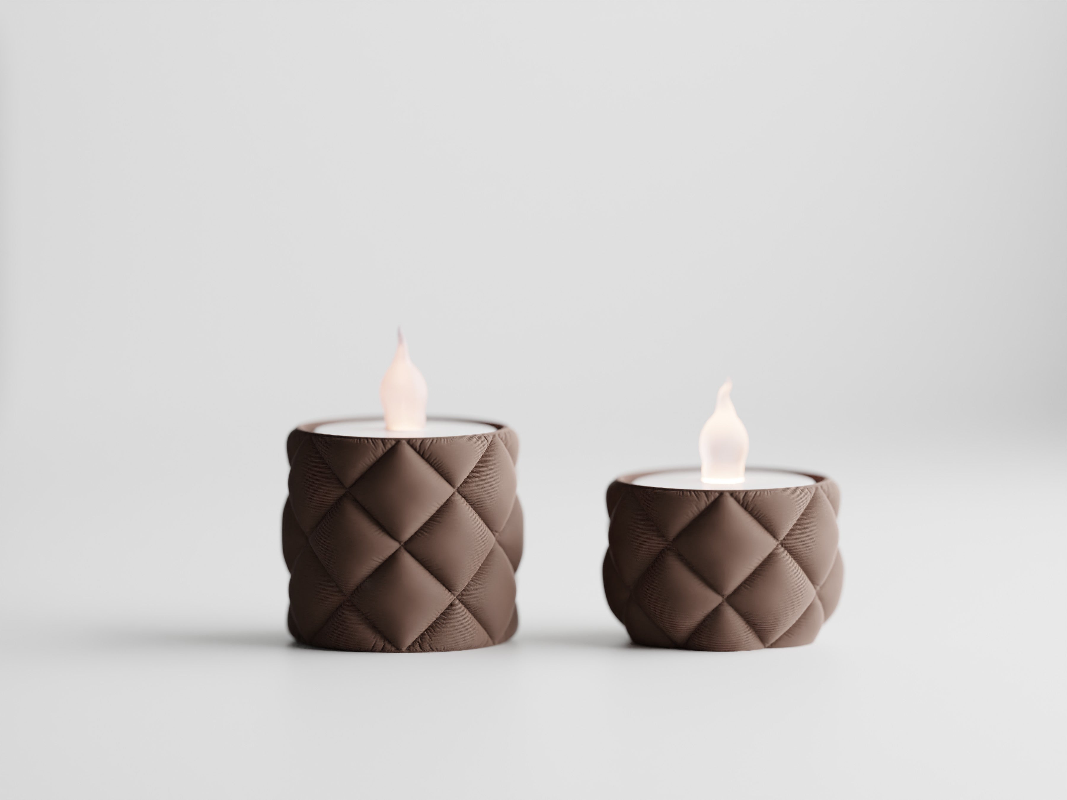 Glow Duo – Teelichthalter im Steppdesign (auch als Set erhältlich) inklusive LED-Teelicht